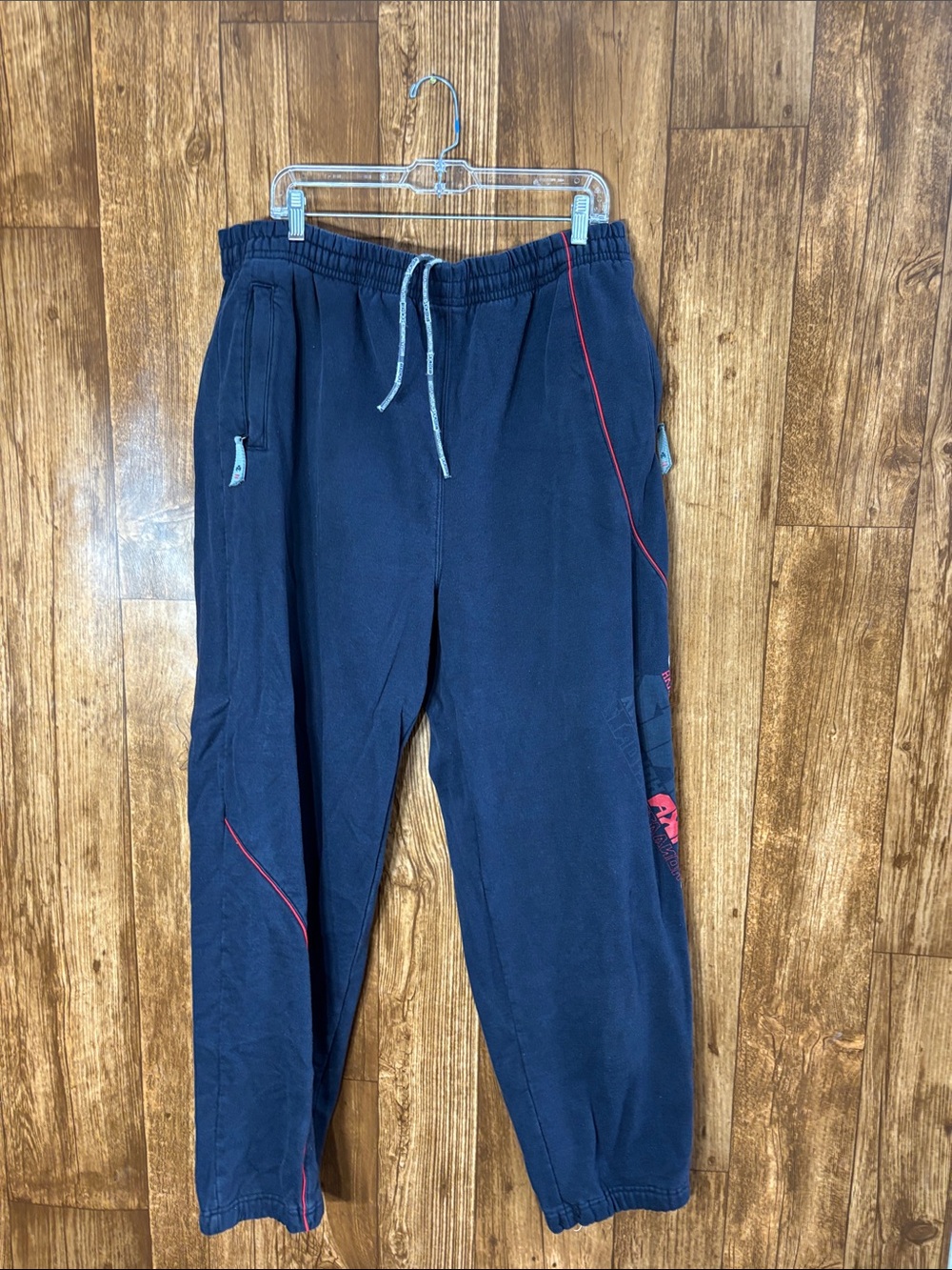 Akademiks Navy Sweatpants with Red Trim